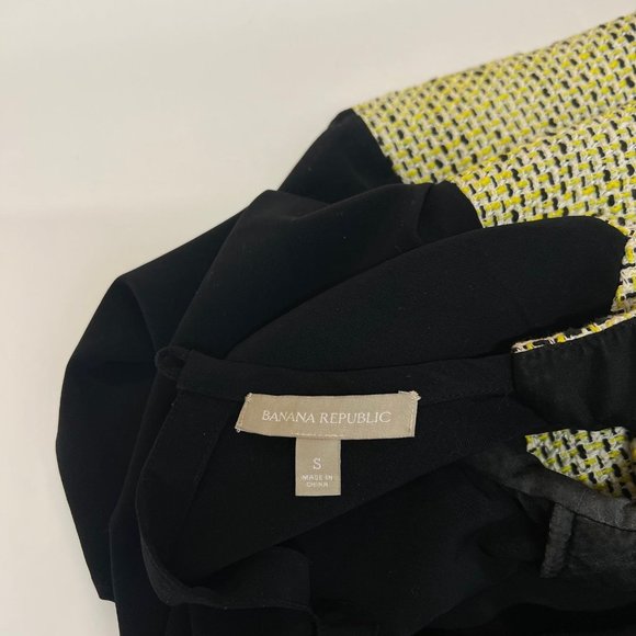 Banana Republic Tweed Front Yellow and Black Top Size Small - Picture 5 of 9